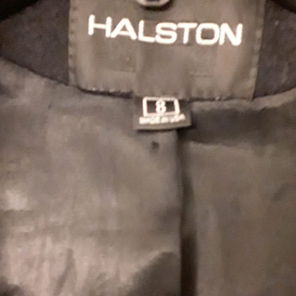 Halston made USA size 8 black coat vintage